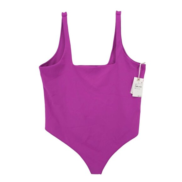 NWT GOOD AMERICAN Scuba Modern Tank Bodysuit Thong Square Pop Thistle Sz 7 - 4XL - Picture 1 of 8
